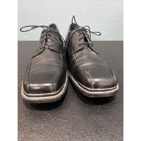 Rockport Black Leather Oxfords #APM72991 Men's 14M Apron Square Toe Formal Dress - Picture 2 of 8